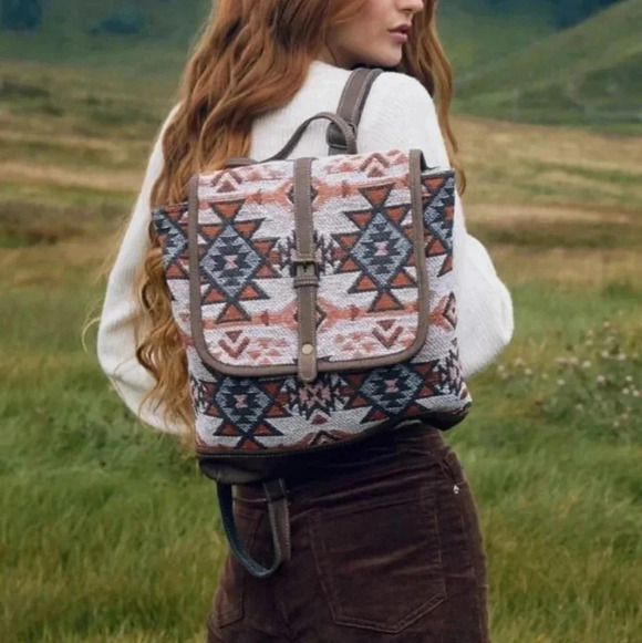 NWT Myra Bag Boho Canvas & Leather Backpack main image 4